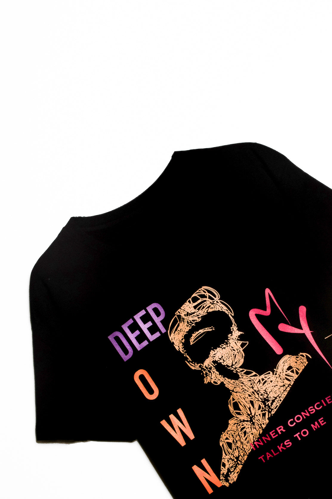 DEEP-DOWN OVERSIZED  BLACK T-shirt