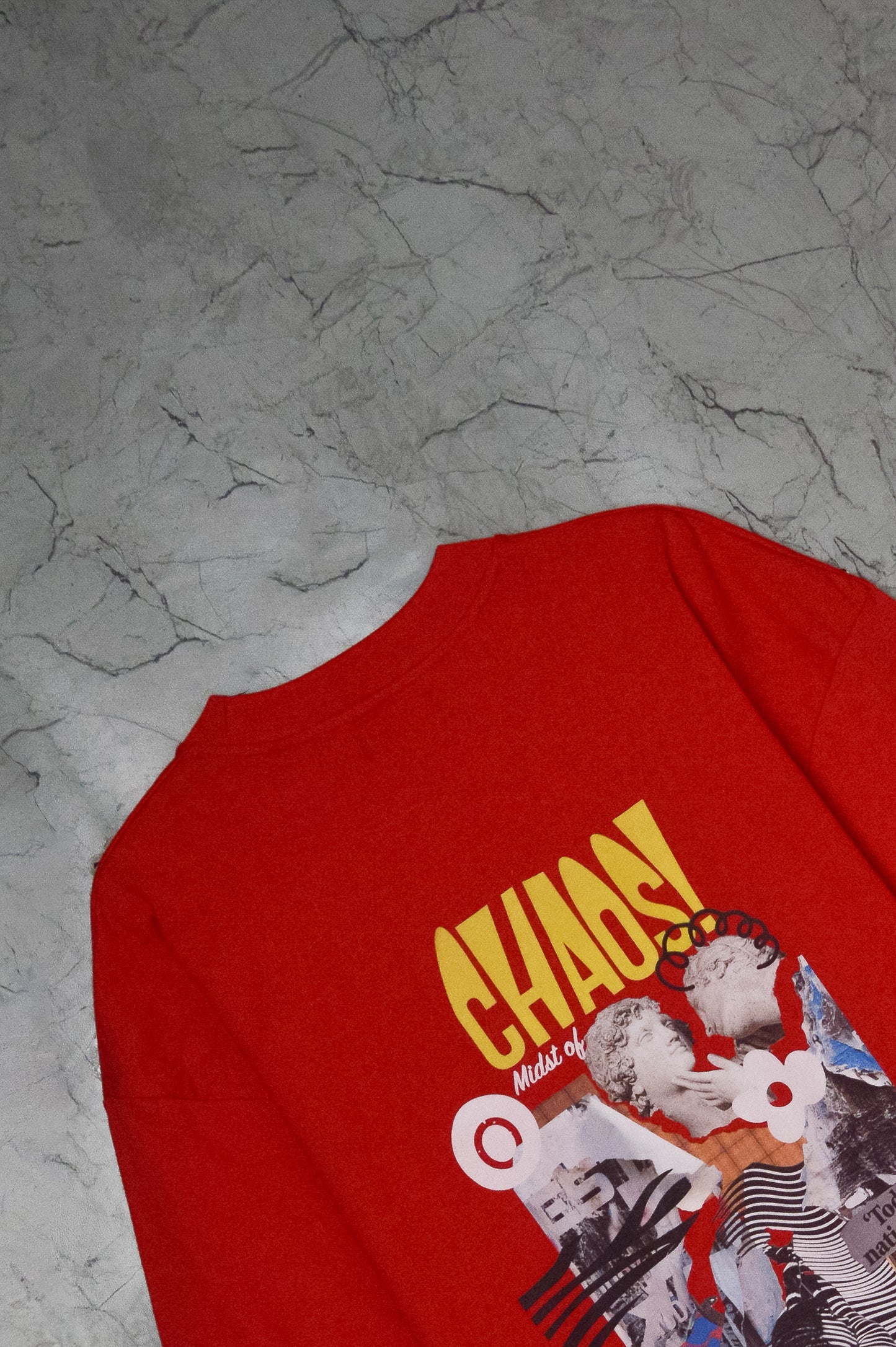 CHAOS OVERSIZED RED TSHIRT (UNISEX)