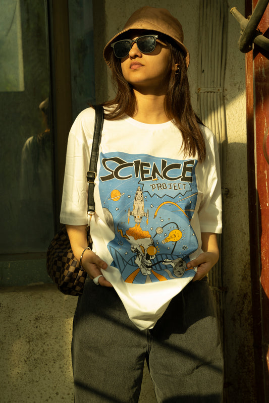 SCIENCE PROJECT GRAPHIC  WHITE T-shirt (UNISEX)